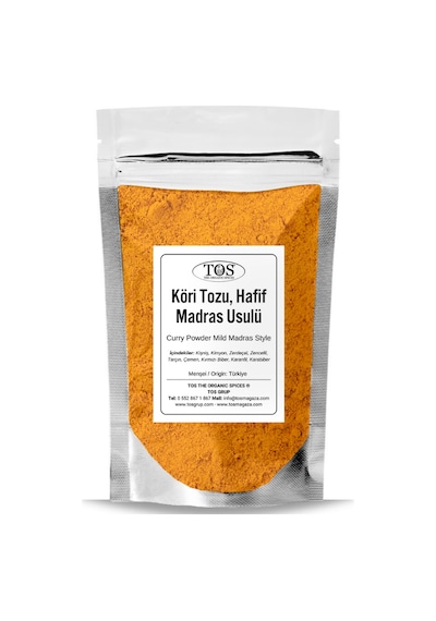 Tos The Organic Spices Köri Tozu Hafif Madras Usulü 100 G
