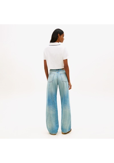 Tommy Hilfiger Cropped Short Sleeve Kadın Beyaz Polo Dw0dw21363 2800324