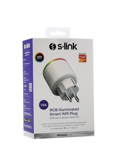 Ayrex Swapp Sl-03 16a Akım Korumalı Akıllı Priz Rgb Işıklı 2.4 G Wifi Tuya Destekli Genel