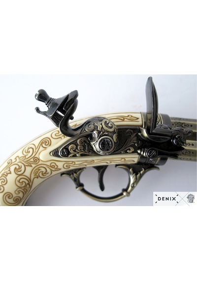 Denix 3 Barrel Eagle 18th France Pistol 30cm Koleksiyon Obje