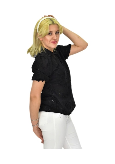 Kadın Brodeli Kısa Kol Bluz Bgl-st0371 001