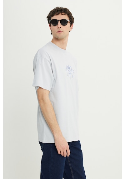 AC&Co / Altınyıldız Classics Erkek Grı %100 Pamuk Oversize Fit Rahat Kesim Bisiklet Yaka Baskılı Tişört Gri AC&Co / Altınyıldız Classics Erkek Grı %100 Pamuk Oversize Fit Rahat Kesim Bisiklet Yaka Baskılı Tişört Gri
