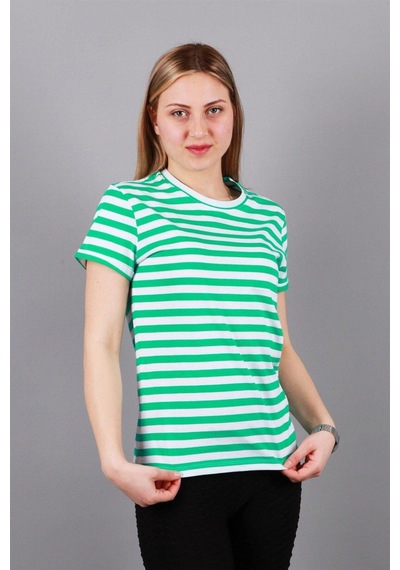 Kadın Bisiklet Yaka T-shirt Tşört Çok Renkli