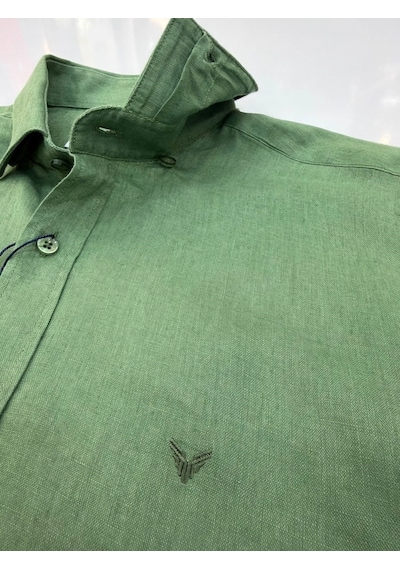 Slim Fit Uzun Kol %100 Keten Nefes Alabilen Kumaştan Hediye Kutulu Erkek Gömlek Fs-004170 - Yeşil-3262 Slim Fit Uzun Kol %100 Keten Nefes Alabilen Kumaştan Hediye Kutulu Erkek Gömlek Fs-004170 - Yeşil-3262
