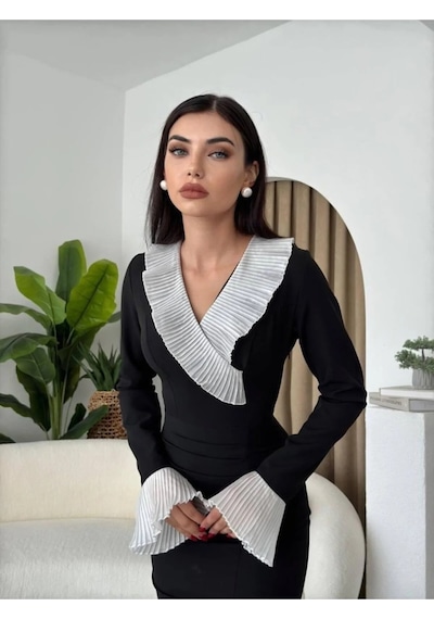 Modayakamoz Eyesof Florina Midi Boy Elbise Çok renkli