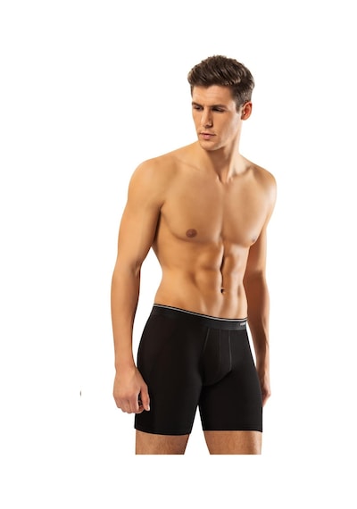 Erdem Erkek Pamuk Elastan Uzun Boxer 1470 - 3 Adet Siyah