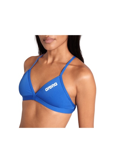 Arena Team Swim Top Tie Back Solid Kadın Mavi Yüzücü Bikini Üstü 004768720 Mavi