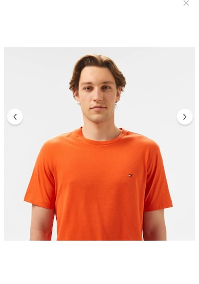 Tommy Hilfiger Klasik Sıfır Yaka T-shirt Turuncu