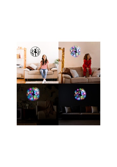 Led Işıklı Kadın Temalı Tablo Balerin Dekoratif Gece Lambası Çok Renkli - 737237709 Çok Renkli