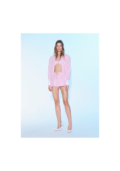 Sagaza Studio Ss6011 Kumaş Mini Şort Pembe