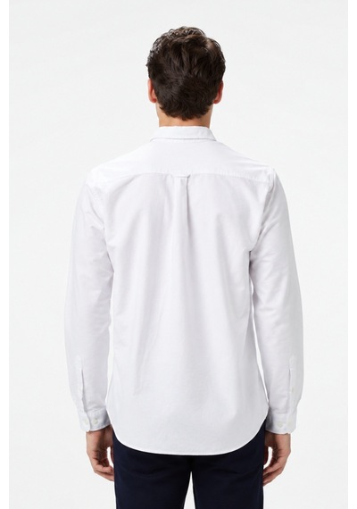 Lacoste Mens Regular Fit White Shirt Standart Kesim Organik Pamuk Erkek Gömlek Beyaz