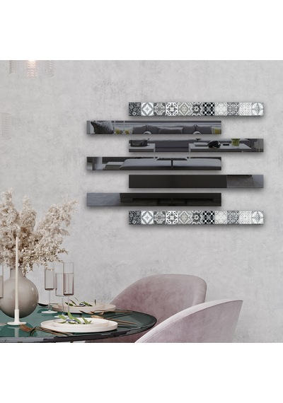 Decorita Dekor Camı Karakalem Çizim Cam ve Füme Ayna 7'li Takım Füme