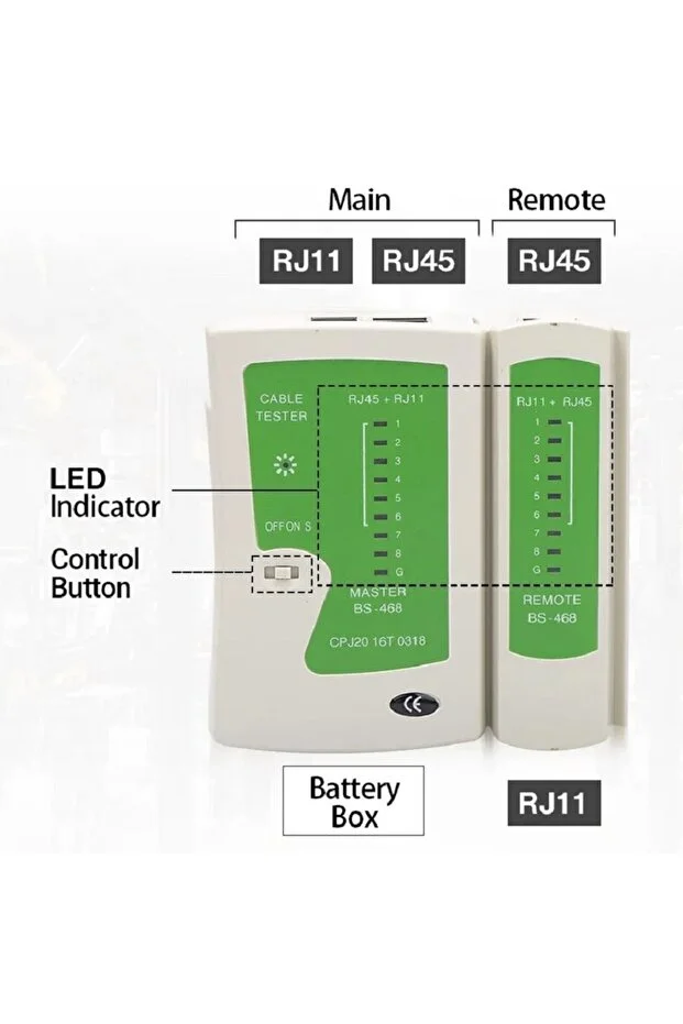 Rj45 Rj11 Rj12 Cat5 Cat 6 Ağ Lan Kablo Test Cihazı Test Cihazı Network Test Kontrol Cihazı 9 Volt Pil