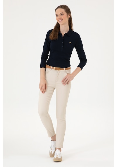 U.S. Polo Assn. Kadın Lacivert Basic Polo Yaka Sweatshırt 50313593-VR033