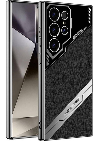 Galaxy S24 Ultra Kılıf Kamera Korumalı Suni Deri Tasarım Zore Yeni Seri Procase Kapak Siyah