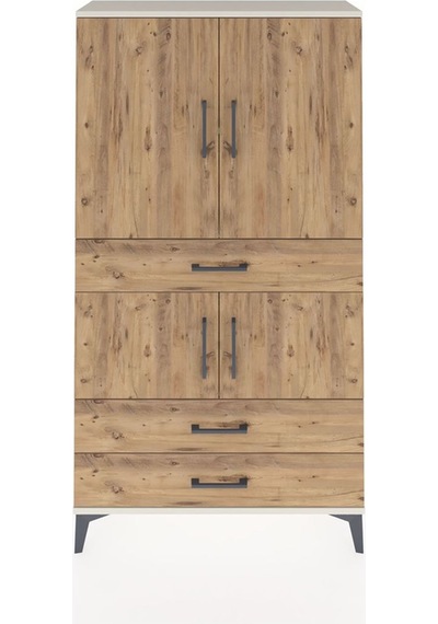 Arges Dolap 3 Raflı 3 Çekmeceli 4 Kapaklı 88x30x163 Aytaşı-çam Aytaşı