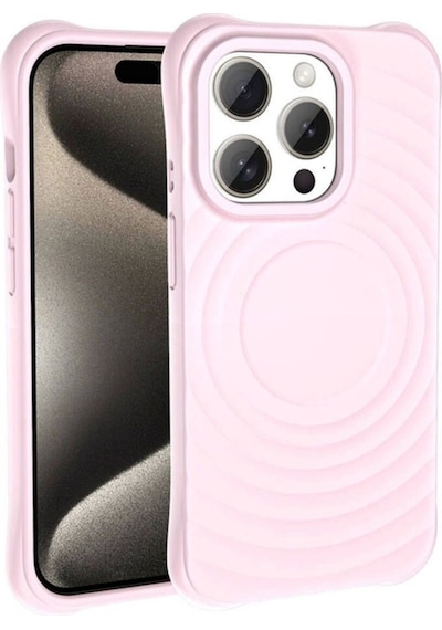 Apple Uyumlu iPhone 15 Pro M-safe Şarj Özellikli Airbagli Mat Görünümlü Zore Hepi Kapak Beyaz