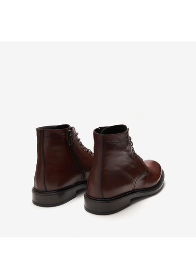 Legno Bot Erkek 9824 Exton Soft Lace-up Boot With Side Zip Kahverengi