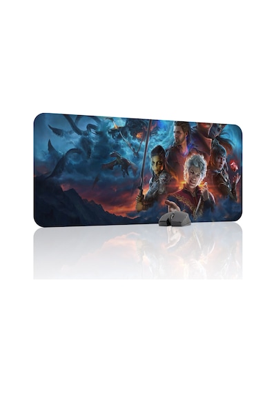 Baldur's Gate 3 Kaymaz Dikişli Kauçuk Oyuncu Mousepad V1 - 90x40 Xxl Gaming Mouse Pad Fare Altlığı