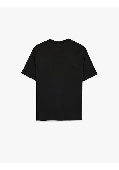 Koton Regular Fit Kısa Kollu Pamuklu Basic Bisiklet Yaka Tişört Siyah 6sam10037mk Siyah