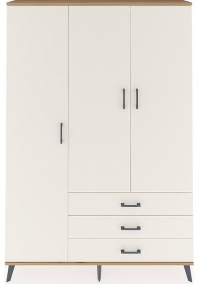 Arges Dolap 6 Raflı 3 Çekmeceli Tek Askılı 132x30x195 Çam-ayt... Çam