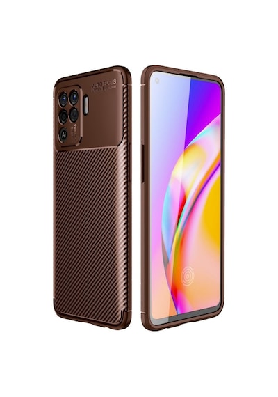 Oppo Reno 5 Lite Kılıf Karbon Tasarım Negro Silikon Kapak