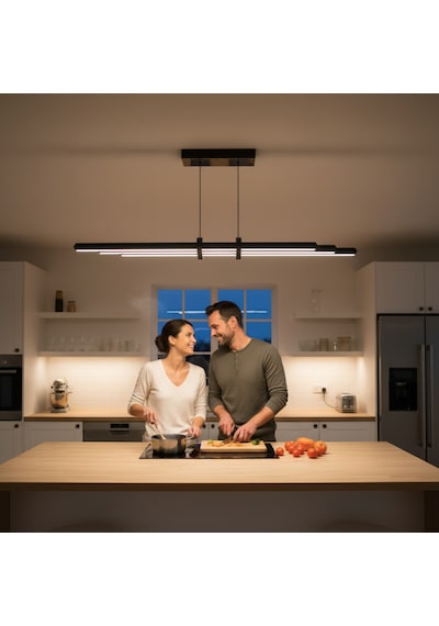 Cosmo Gold Lineer Led Sarkıt Avize Kumandalı Dim Edilebilir Aşağı Işık Beyaz Işık