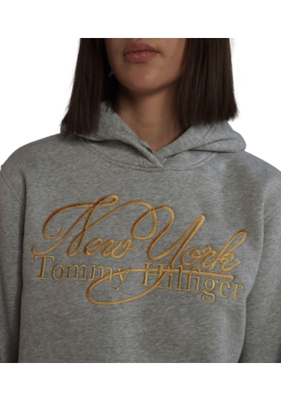 Tommy Hilfiger Newyork Bayan Kapşonlu Sweatshirt Koyu Gri