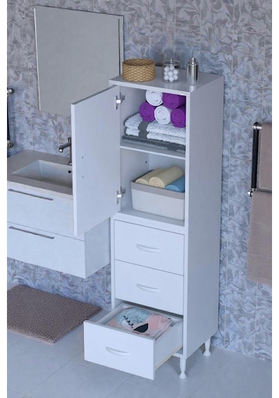 Eliusta Alia Çok Kullanışlı Dolap G:50 Cm Üst Bölme Kapaklı Alt Bölme Çekmeceli 50x138x32,5 Cm Modüler Dolap Beyaz Eliusta Alia Çok Kullanışlı Dolap G:50 Cm Üst Bölme Kapaklı Alt Bölme Çekmeceli 50x138x32,5 Cm Modüler Dolap Beyaz