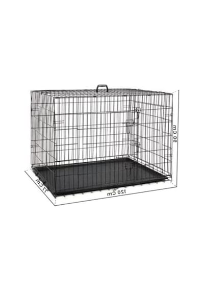 Siyah Metal Kedi Ve Köpek Kafesi, 120x75x84 Cm