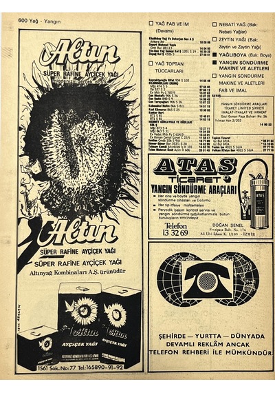 İzmir 1982-1983 Meslek Reklam İlanı Efemera S599