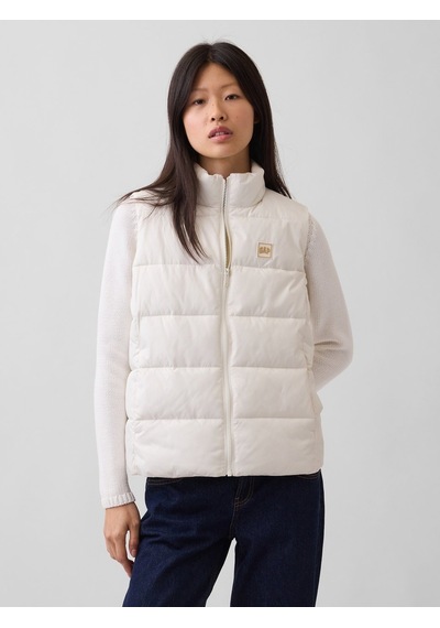 Gap V-frch Logo Lw Puffer Vest Kadın Beyaz Yelek 910105004