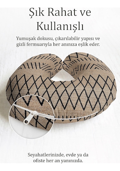 Etnik Geometrik Desen Ergonomik Boyun Yastığı-afrikan Tarzı Bej Siyah Yumuşak Seyahat Yastığı Pastel Yağmur Şampanya Etnik Geometrik Desen Ergonomik Boyun Yastığı-afrikan Tarzı Bej Siyah Yumuşak Seyahat Yastığı Pastel Yağmur Şampanya