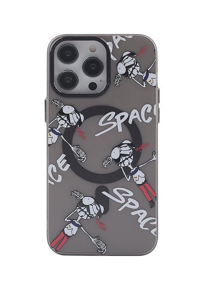 Newface - 433 - Apple İphone Uyumlu 13 Pro Kılıf Apollo Magneticsafe Desenli Kapak - Apollo Siyah - Aconcept - - 3