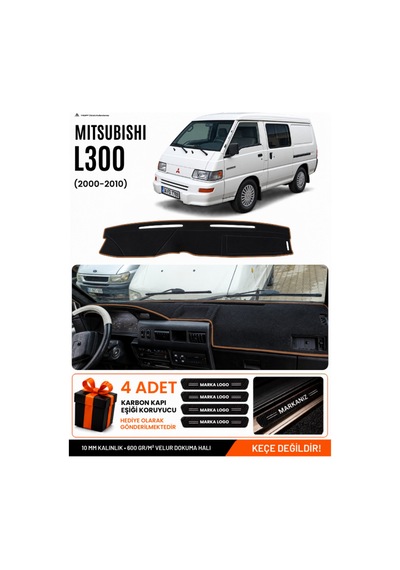 Mıtsubıshı L300 2000-2010 Uyumlu Torpido Örtüsü, Torpido Kılıfı - Siyah Kahverengi