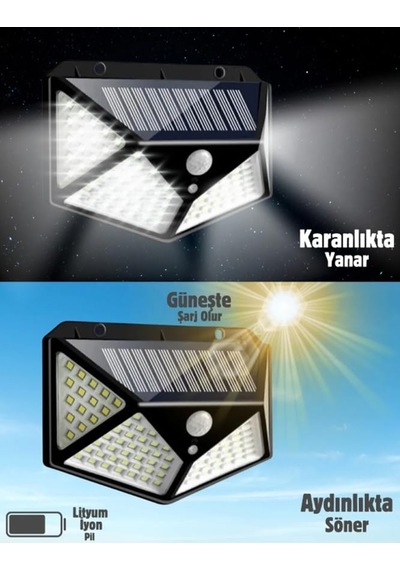 Gaman Solar Led Bahçe Lambası, 100 Led Hareket Sensörlü 13x9x5 Cm, 3 Modlu Güneş Enerjili Solar Lamba, Dış Mekan Aydınlatma, Duvar Montajlı Sku: Smgstk7929515f77 Gaman Solar Led Bahçe Lambası, 100 Led Hareket Sensörlü 13x9x5 Cm, 3 Modlu Güneş Enerjili Solar Lamba, Dış Mekan Aydınlatma, Duvar Montajlı Sku: Smgstk7929515f77
