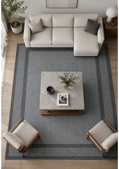 Modern Sisal 8001 Antrasit Leke Tutmayan Kaymaz Taban Salon Mutfak Koridor Balkon Halısı
