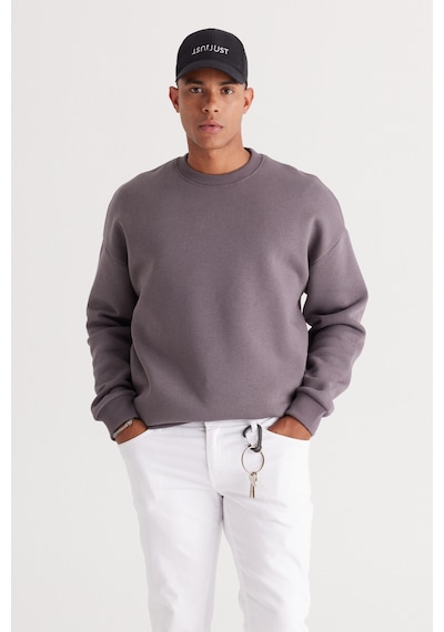 AC&Co / Altınyıldız Classics Erkek Koyu Grı Oversize Fit Bol Kesim Pamuklu İçi Polarlı Bisiklet Yaka Sweatshirt Koyu Gri AC&Co / Altınyıldız Classics Erkek Koyu Grı Oversize Fit Bol Kesim Pamuklu İçi Polarlı Bisiklet Yaka Sweatshirt Koyu Gri