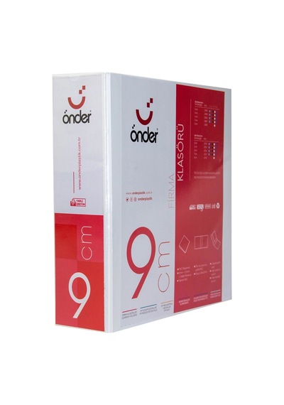 Önder Sunum Klasörü 2 Halkalı 90 Mm A4 Beyaz 2009-5 Çok Renkli