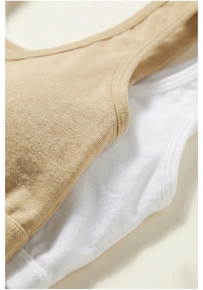 İpeksi Collection Kalın Askılı Pamuklu Çıkarılabilir Pedli Büstiyer Bralet - Sporcu Yarım Atlet Açık Bej