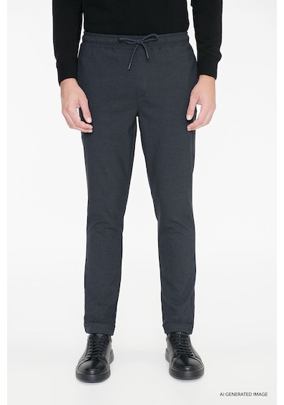 Ac&Co / Altınyıldız Classics Slim Fit Dar Kesim Beli Bağlamalı Yan Cepli Erkek Pantolon - Antrasit