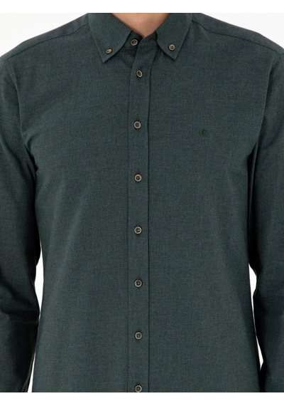 Cacharel Koyu Yeşil Slim Fit Uzun Kollu Gömlek Cacharel Koyu Yeşil Slim Fit Uzun Kollu Gömlek