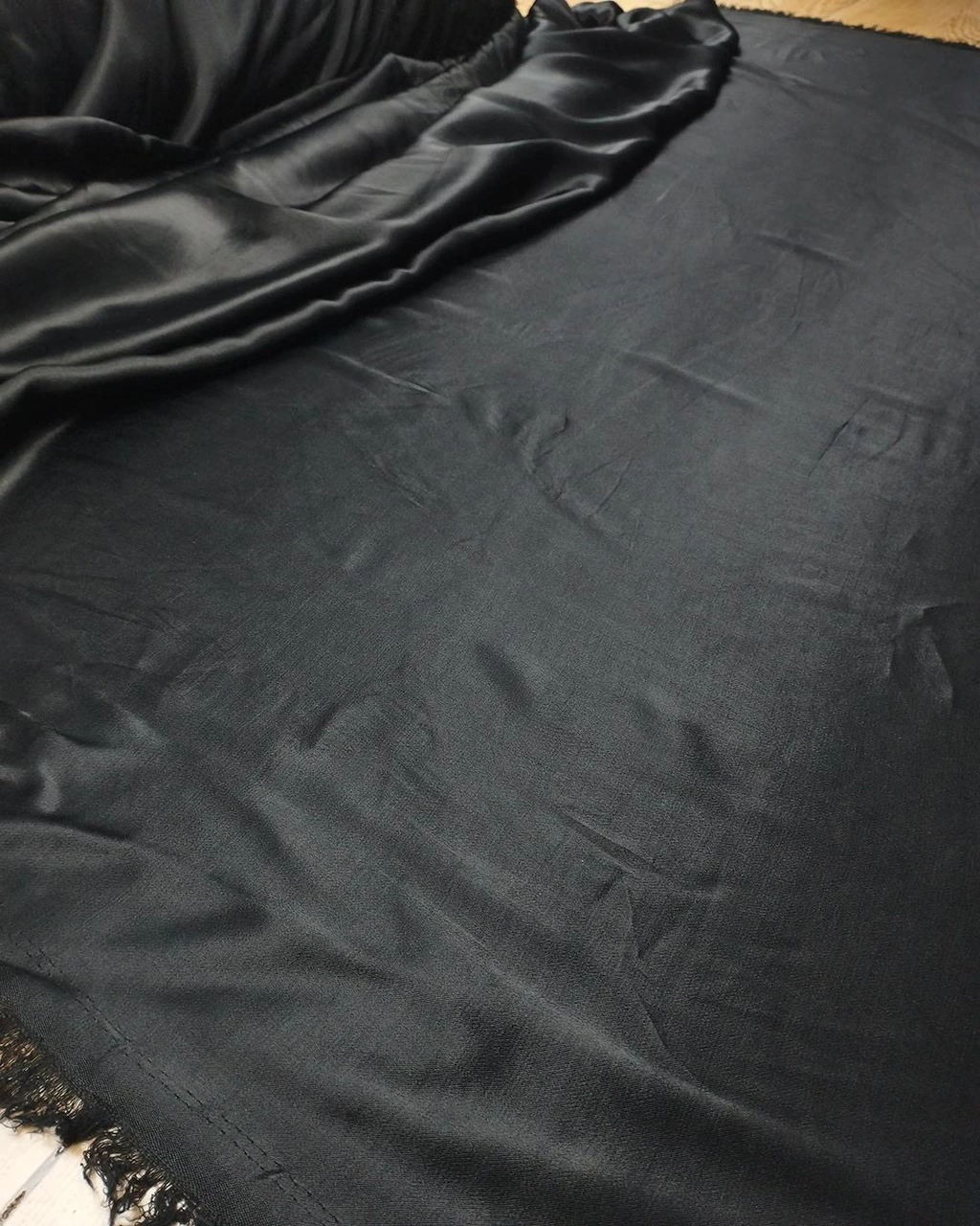 Siyah Renkte Saten Viskon En 110 Cm X Boy 200 Cm -9414 Siyah