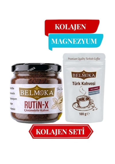 Kolajen Seti Rutin-x Hindiba Kahvesi 120 G - Kolajen Ve Magnezyum Katkılı Türk Kahvesi 100 G Çözünebilir