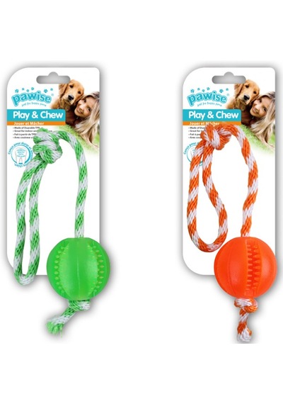 Pawise - 25 - Kemirme Oyuncağı İpli Top - Edntrend - 40 Cm