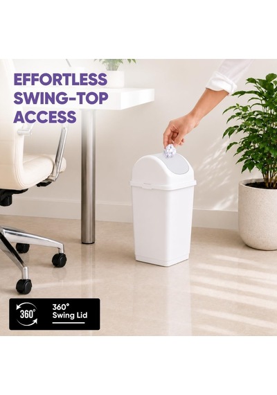 2,6 Litre Küçük Slim Trash Can Beyaz