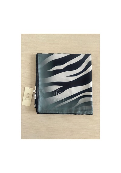 Lady Coco Zebra Desenli Dijital Baskı Rayon Eşarp Açık Yeşil