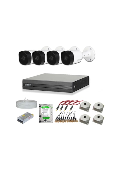 Dahua 2 MP 4 Kameralı 500 GB Disk Dış Ortam AHD HD-CVI Full Kamera Seti
