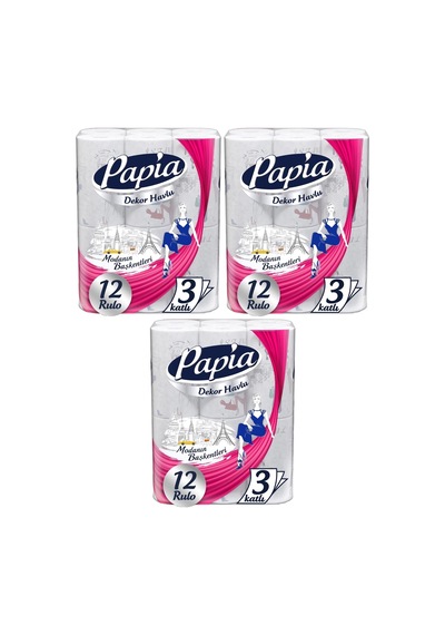 Papia Kağıt Havlu Decor (Modanon Başkentleri Desenli) 36 Lı Set (