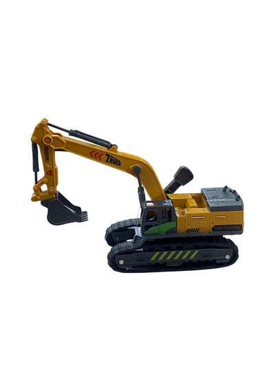 Metal Başlıklı Oyuncak Ekskavatör - Hareketli Kepçe İş Makinesi 26 Cm